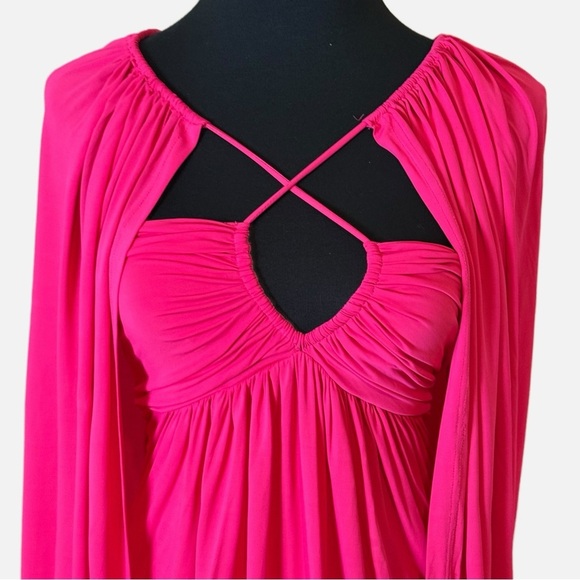 NEW JONATHAN SIMKHAI Sorina Bubble mini dress in amaranth S - Picture 6 of 12